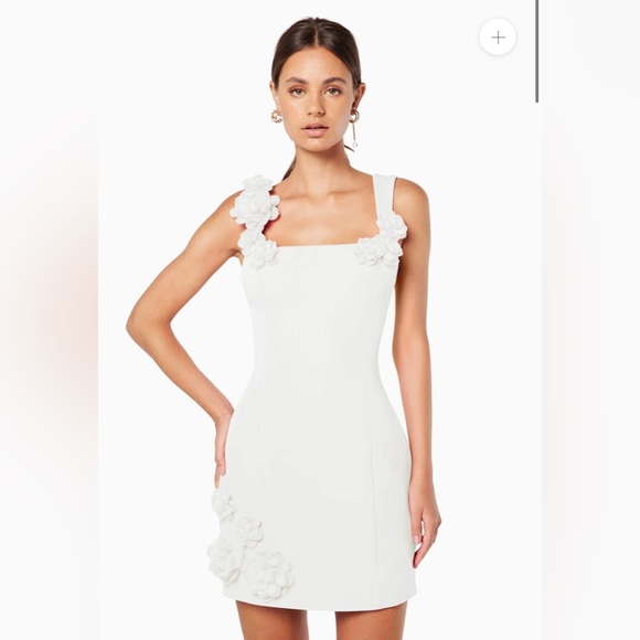 ELLIATT Trompe Mini Floral 3D Dress in Ivory LWD Bridal Little White Dress SMALL - Picture 4 of 16